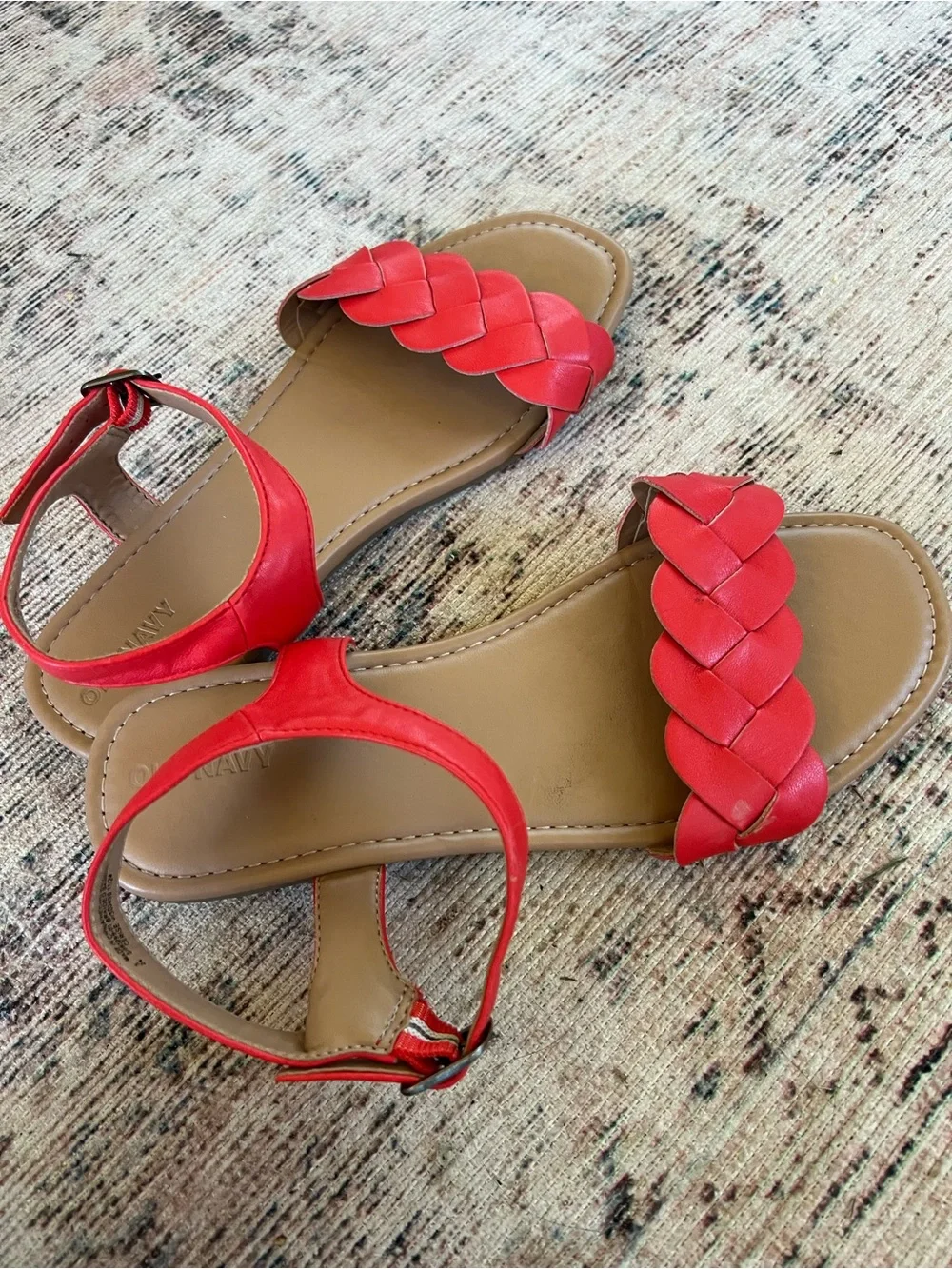 Old Navy Red Braided Strap Girls Sandals